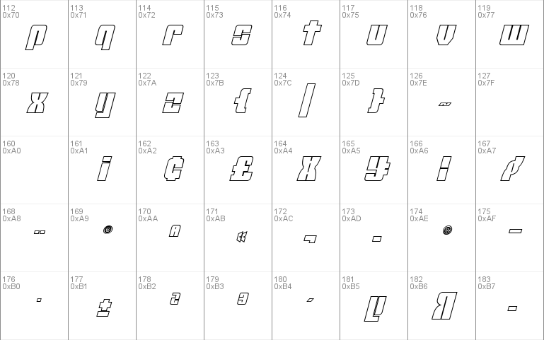 Mobile Infantry Outline Italic