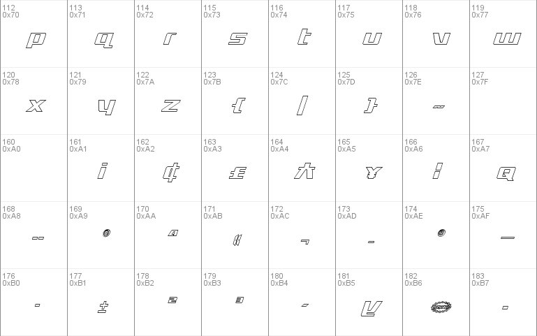 Ultramarines Outline Italic