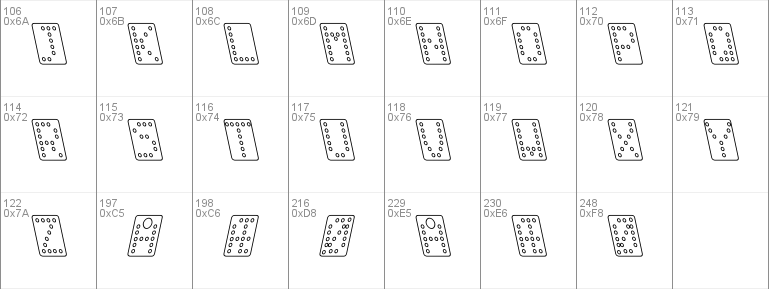 Domino normal kursiv omrids