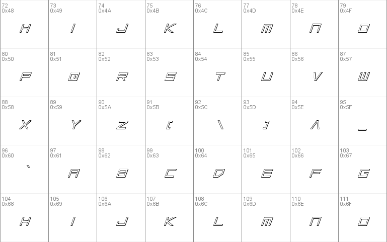 Low Gun Screen Outline Italic