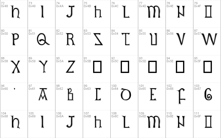 British Outline Majuscules