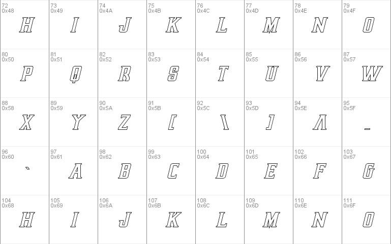 Earthrealm Outline Italic