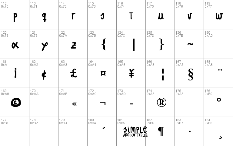 WOODCUTTER simple font
