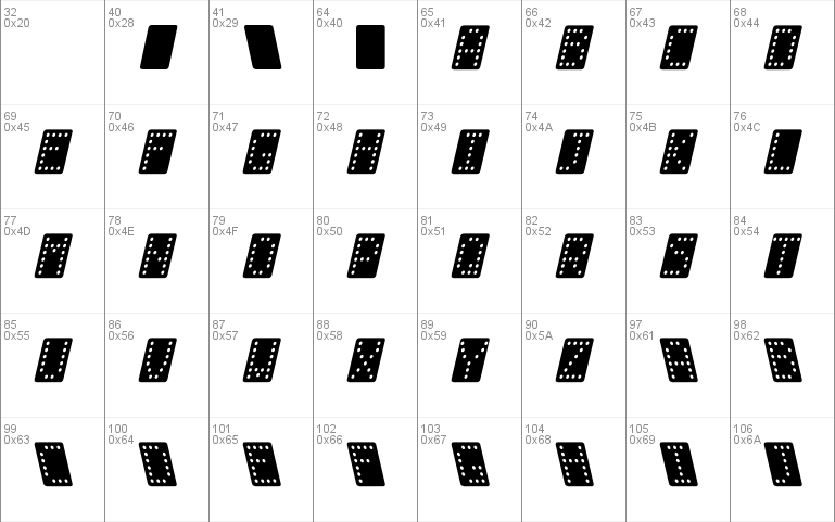 Domino normal kursiv