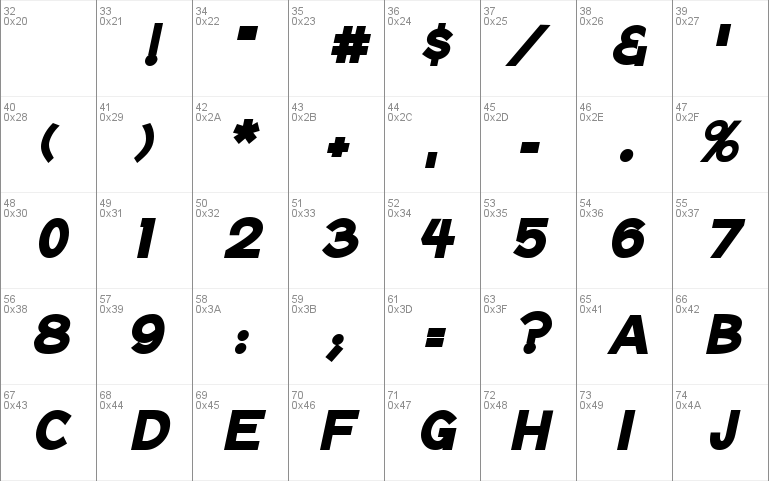 Notation Heavy Italic JL