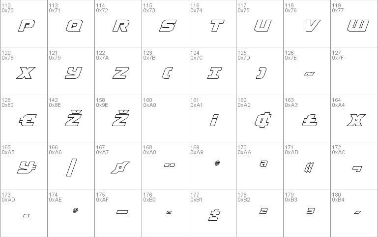 Terran Outline Italic