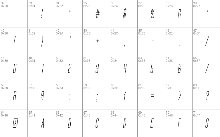 Alien League Condensed Italic