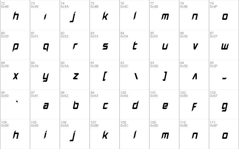 Hollow Point Condensed Italic