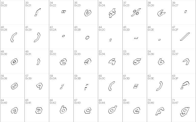 Charlie's Angles Italic Outline