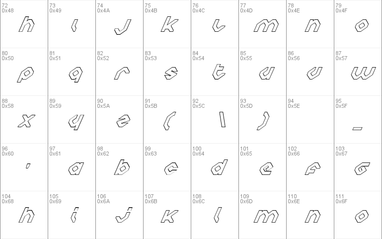 Charlie's Angles Italic Outline