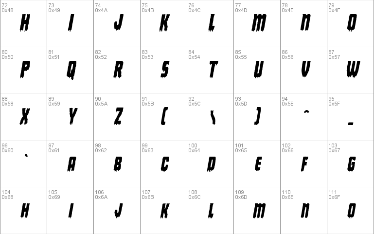 Deathblood Condensed Italic