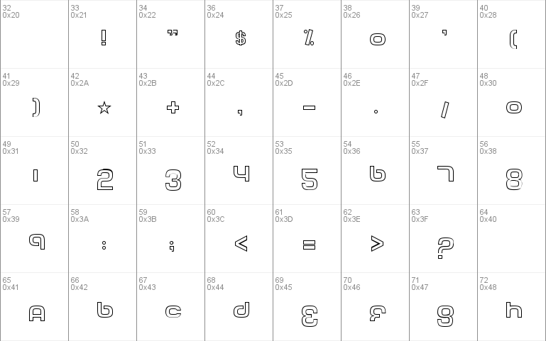 Tech Font Outline