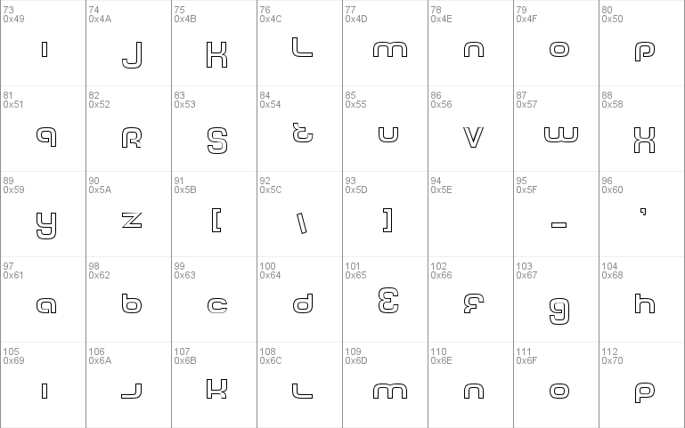 Tech Font Outline