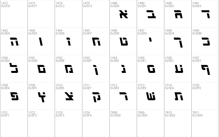 Star Trek Hebrew Italic