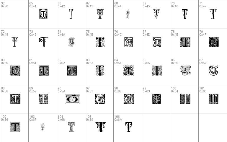 Ornamental Initials T