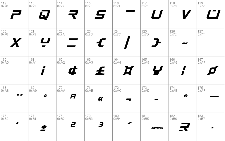 PsYonic VII Bold Expanded Italic