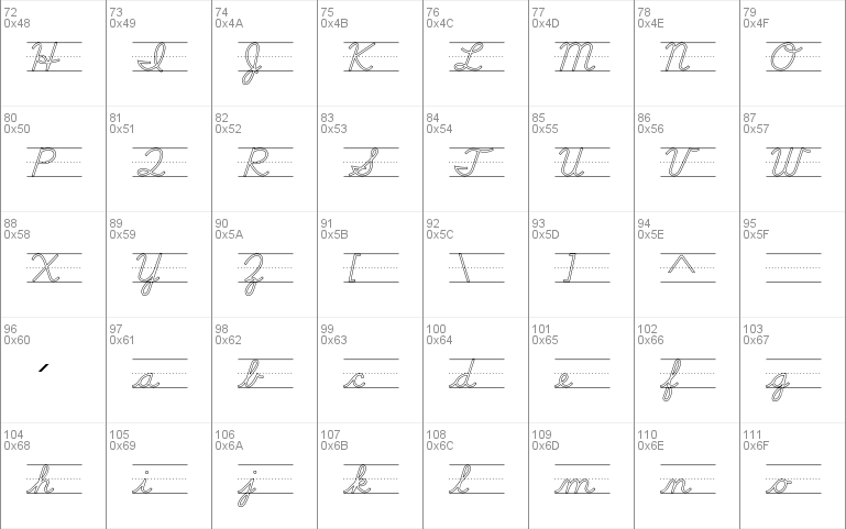 DN Cursive Outlines Rules